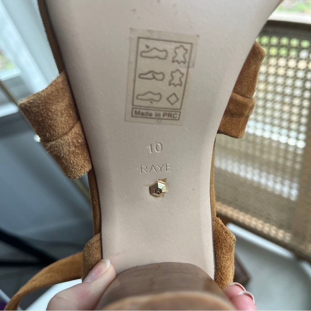 REVOLVE x RAYE Mia Cognac Suede Ankle Wrap Sandal Sz 10 - Picture 11 of 12